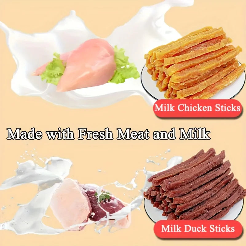 Soft Chew Dog Treats – Milk Chicken/Duck Sticks (2-Pack)