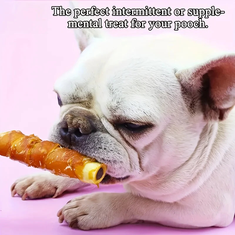 Chicken Wrapped Cowhide Chocolate Stick Dog Treats