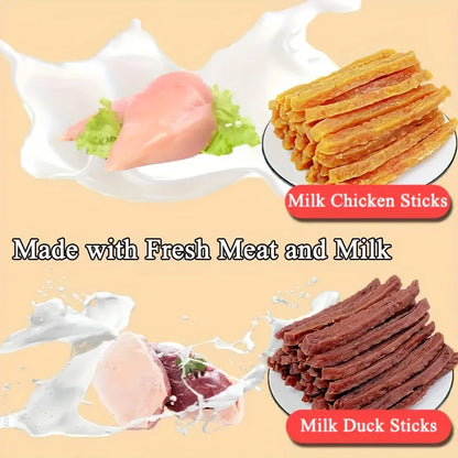 Soft Chew Dog Treats – Milk Chicken/Duck Sticks (2-Pack)