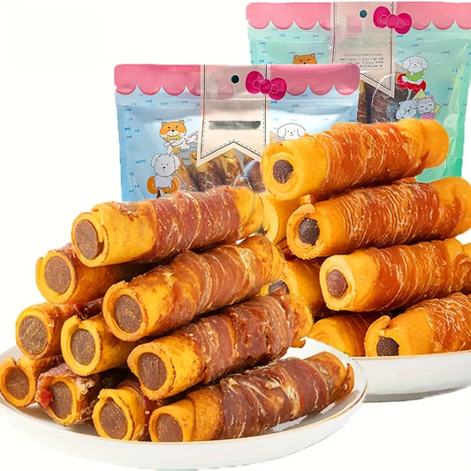 Chicken Wrapped Cowhide Chocolate Stick Dog Treats