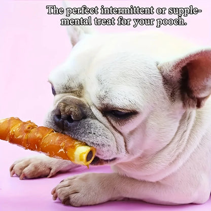 Chicken Wrapped Cowhide Chocolate Stick Dog Treats